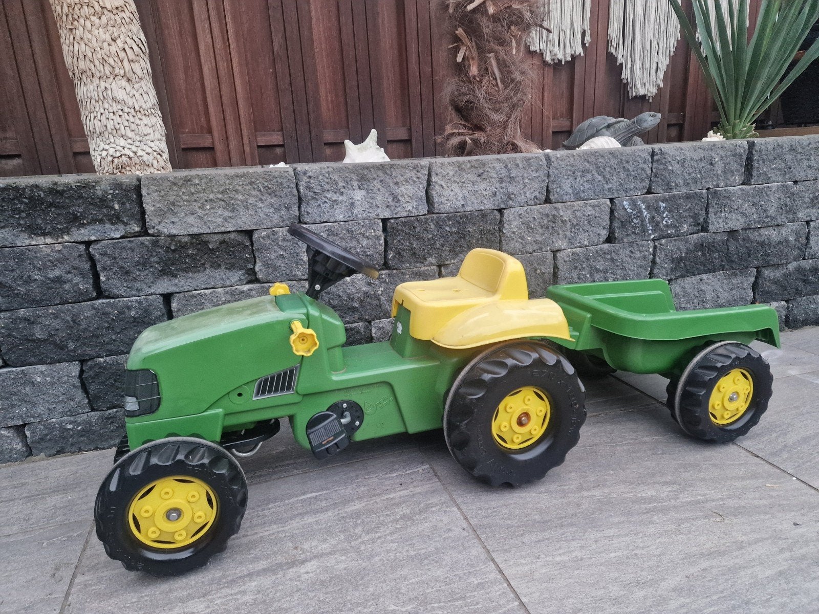 John Deere traptractor met aanhanger, Ophalen, Gebruikt