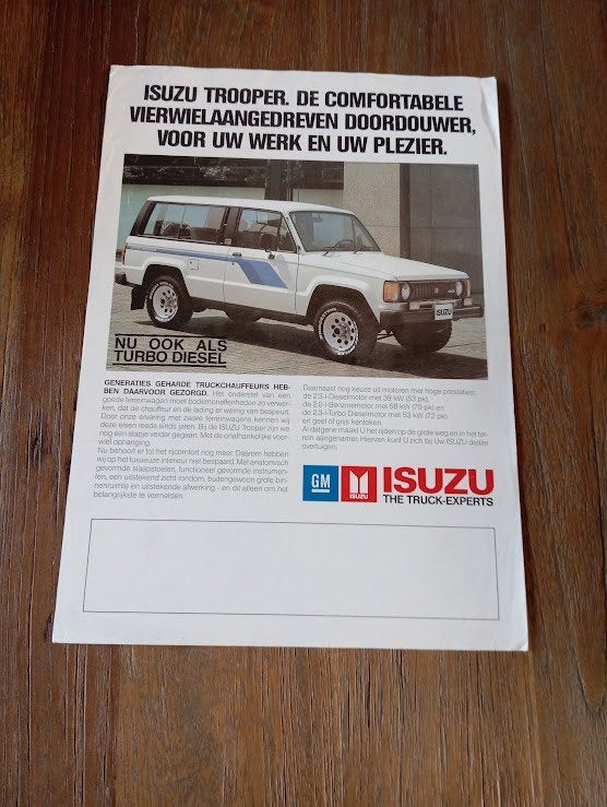 Isuzu Trooper 11 / 1984 2 pag., Verzenden, Zo goed als nieuw, Overige merken