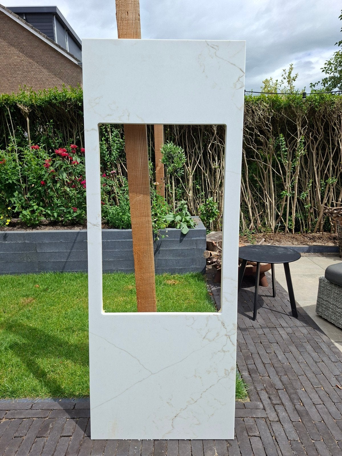 Keukenblad, composiet, marmerlook plaat met opening, Ophalen, Zo goed als nieuw