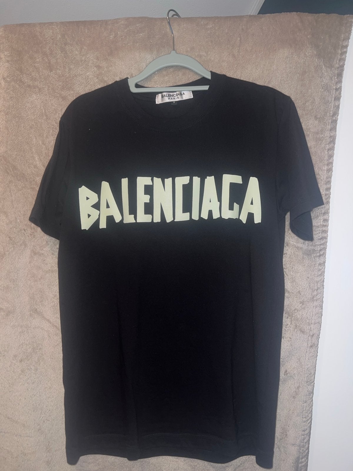 Balenciaga T-shirt Maat S met opvallende print, Verzenden, Zwart, Nieuw, Korte mouw