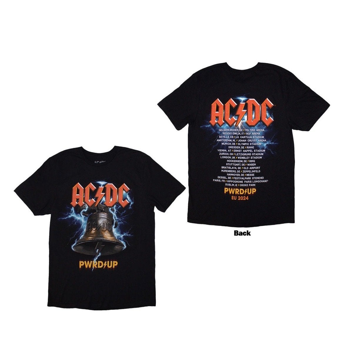 AC/DC PWRD-UP In Rock We Trust T-Shirt (Zwart), Ophalen of Verzenden, Nieuw, Kleding
