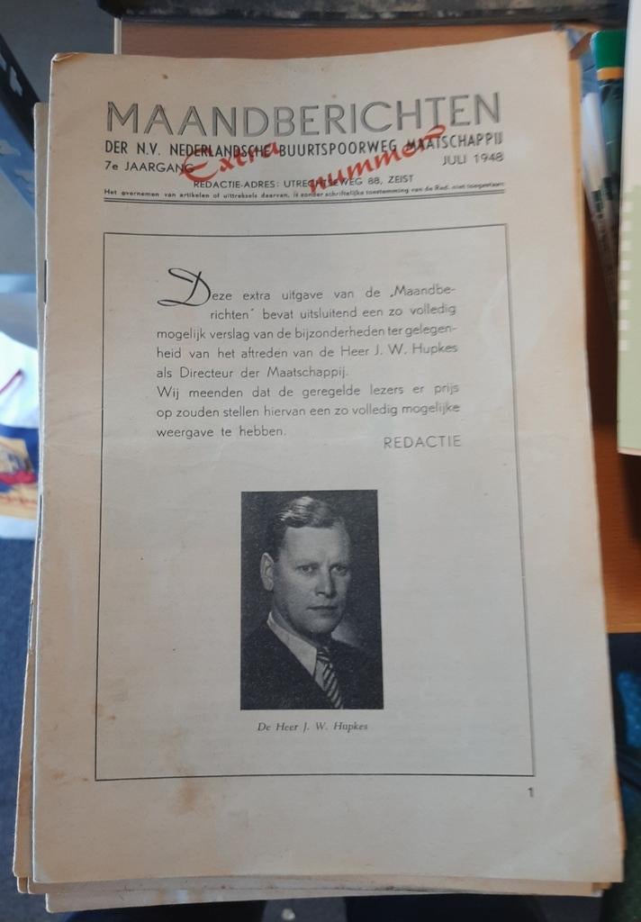 NBM maandberichten '48-'59. T.e.a.b (tram/bus/spoorwegen), Boeken, Ophalen of Verzenden, Gelezen, Tram