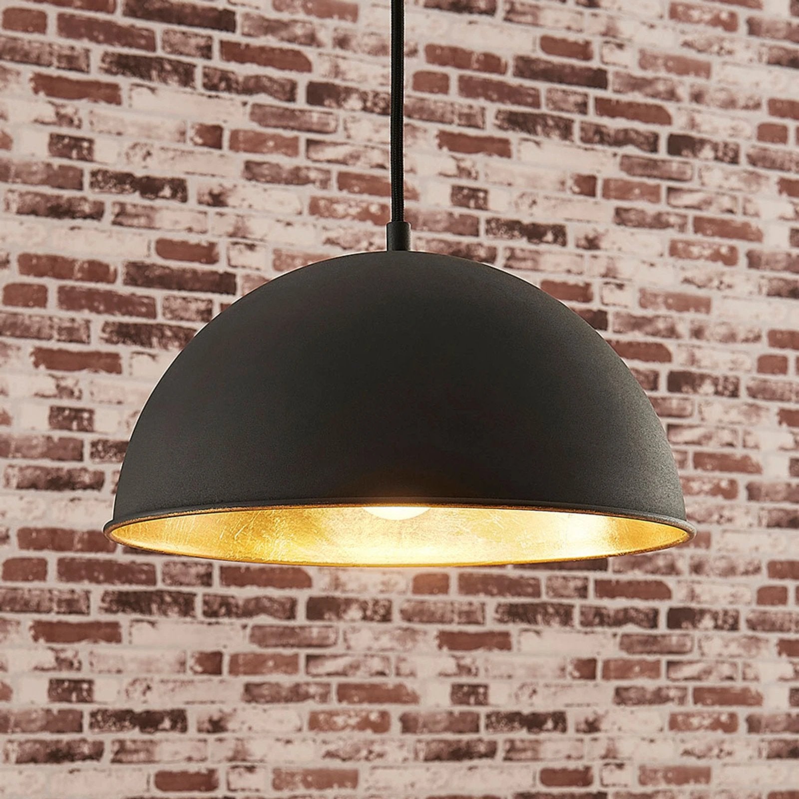 Mat zwarte hanglamp 30 cm doorsnede, Ophalen of Verzenden, Zo goed als nieuw, Metaal
