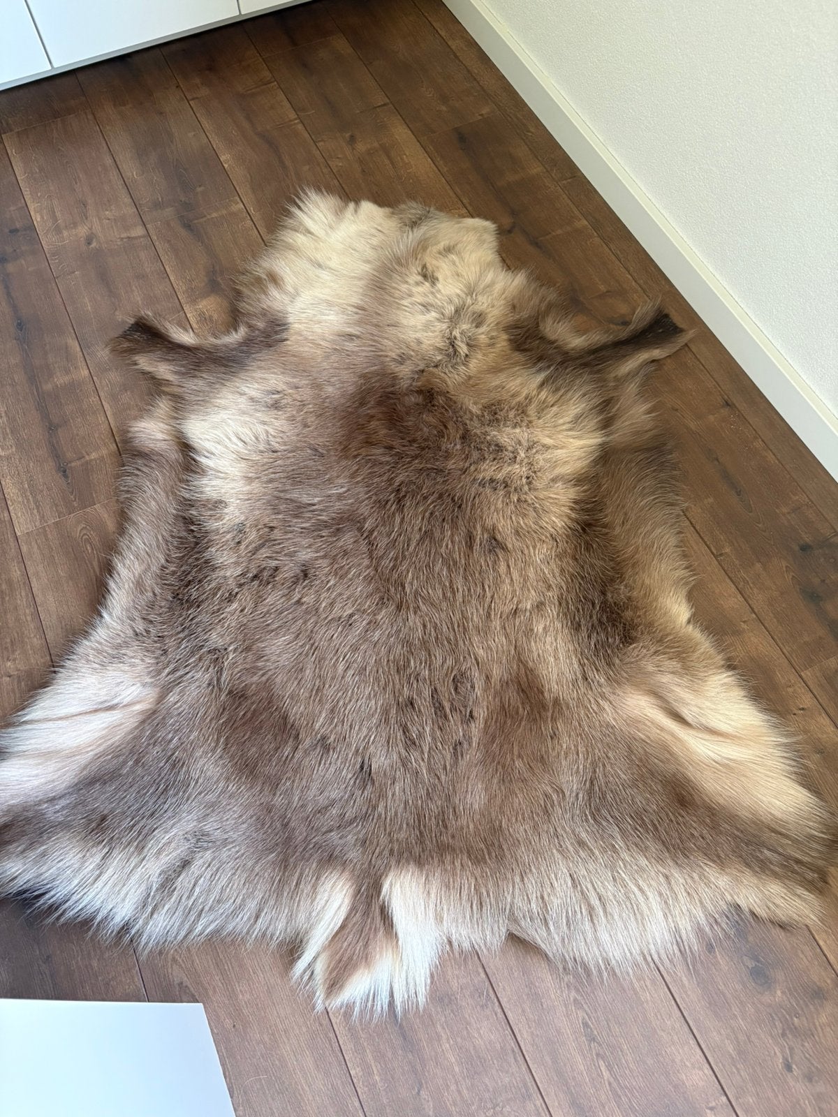 Prachtig rendier vel, echte huid dierenvel, 130 cm, Leer, Ophalen of Verzenden, Zo goed als nieuw
