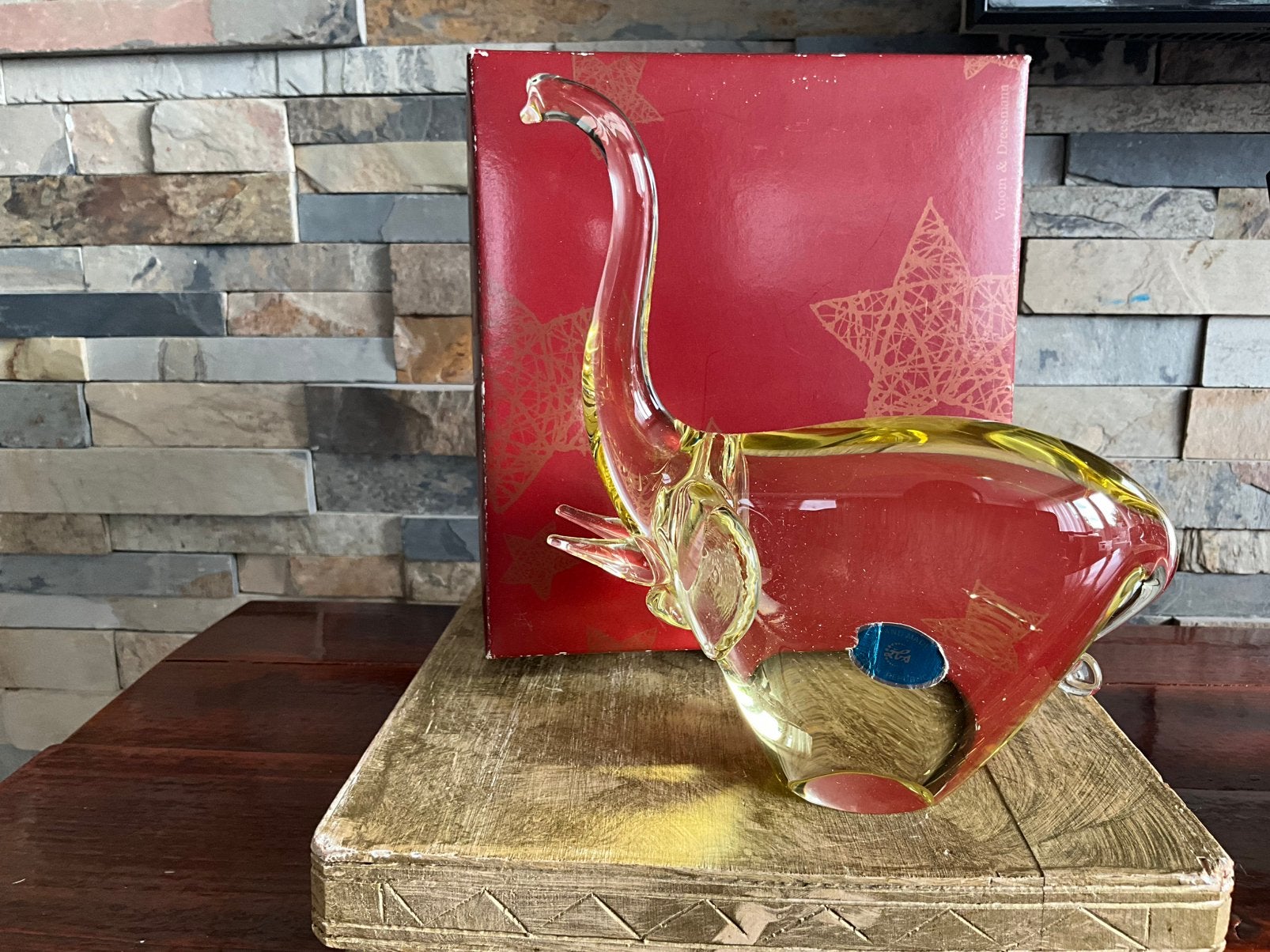Prachtige kristallen olifant. In origineel doosje., Antiek en Kunst, Antiek | Glas en Kristal, Ophalen of Verzenden