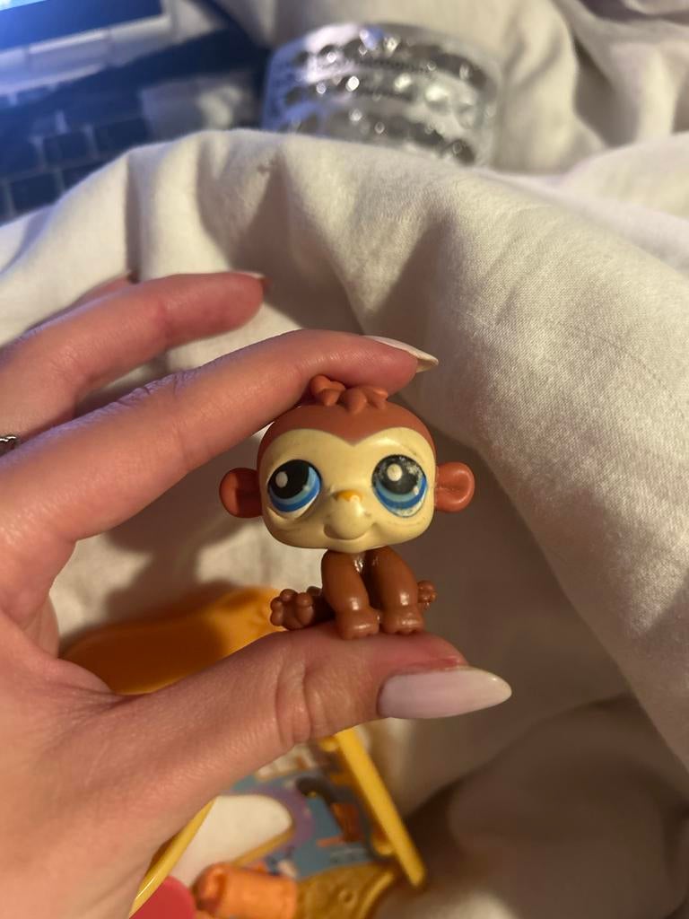 Littlest Pet Shop Aapje - Bruin met Blauwe Ogen, Verzenden, Gebruikt