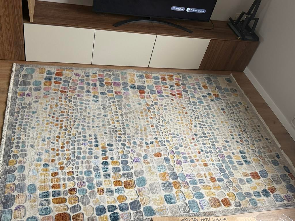 Modern vloerkleed 160x240 – multicolor patroon, Huis en Inrichting, 100 tot 150 cm, Wit, 200 cm of meer, Ophalen of Verzenden