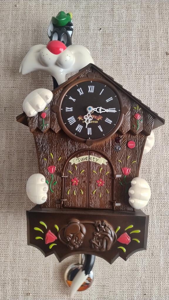 Perfecte werkende tweety klok met beweging en muziek, Ophalen of Verzenden, Wandklok