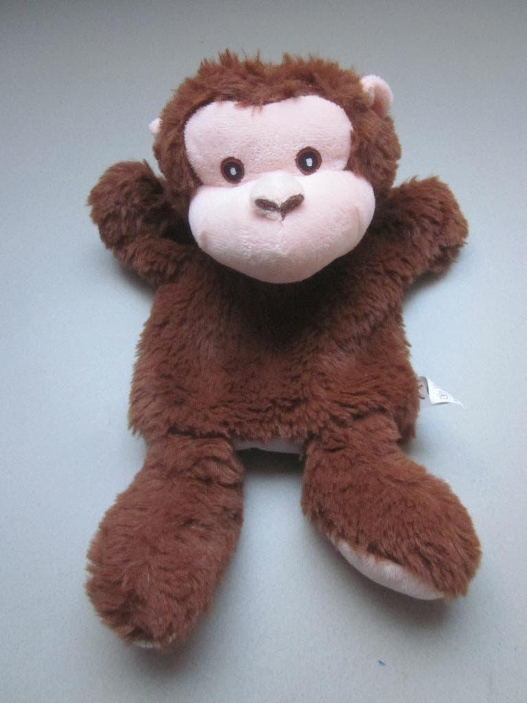 NUGAR bruin superzacht pluche handpop poppenkastpop aap, Overige merken, Overige karakters, Nieuw, Ophalen of Verzenden