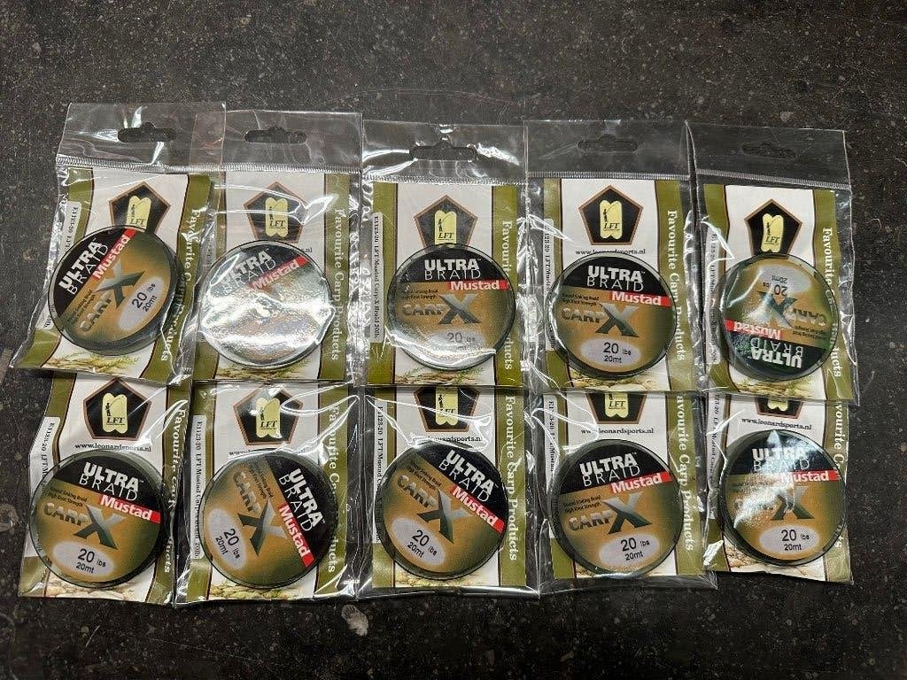 10x Mustad carp X sinking braid 20lbs 20m, Overige typen, Nieuw, Mustad, Ophalen of Verzenden