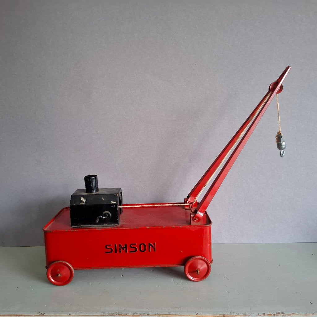1920-30 Simson blikken hijskraan, Antiek en Kunst, Antiek | Speelgoed, Ophalen of Verzenden