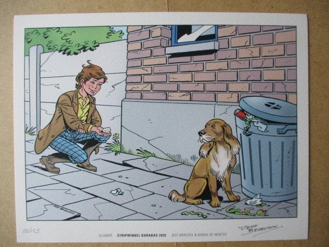 w0565 sloeber prent, Ophalen, Overige figuren, Gebruikt, Plaatje, Poster of Sticker