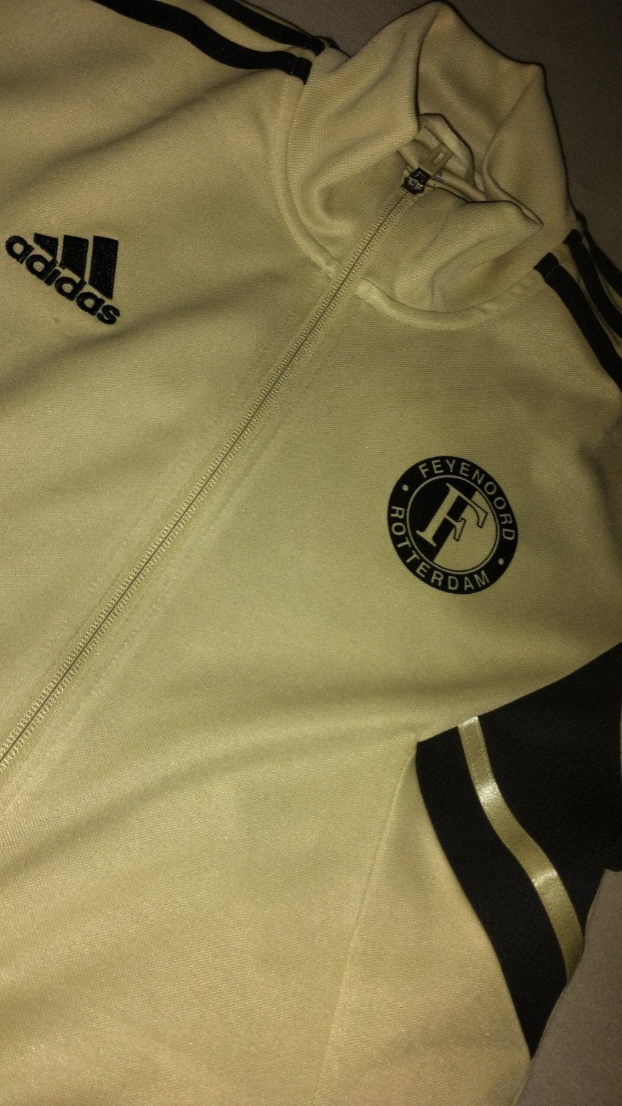 Feyenoord Trainingsjack - goud/Zwart, Ophalen, Maat 48/50 (M), Zwart, Zo goed als nieuw