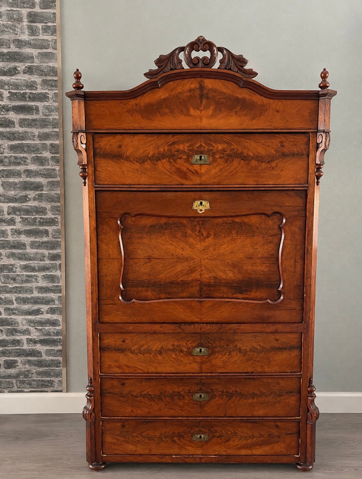 Antieke Biedermeier secretaire / schrijfkast - ca. 1880, Ophalen of Verzenden