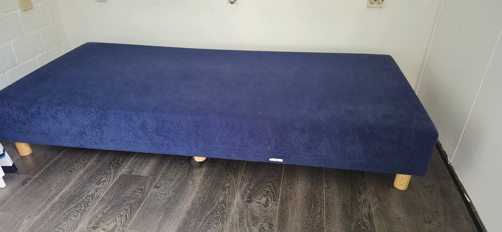 1 persoons bed met matras gratis, Ophalen, 90 cm, Eenpersoons, Blauw