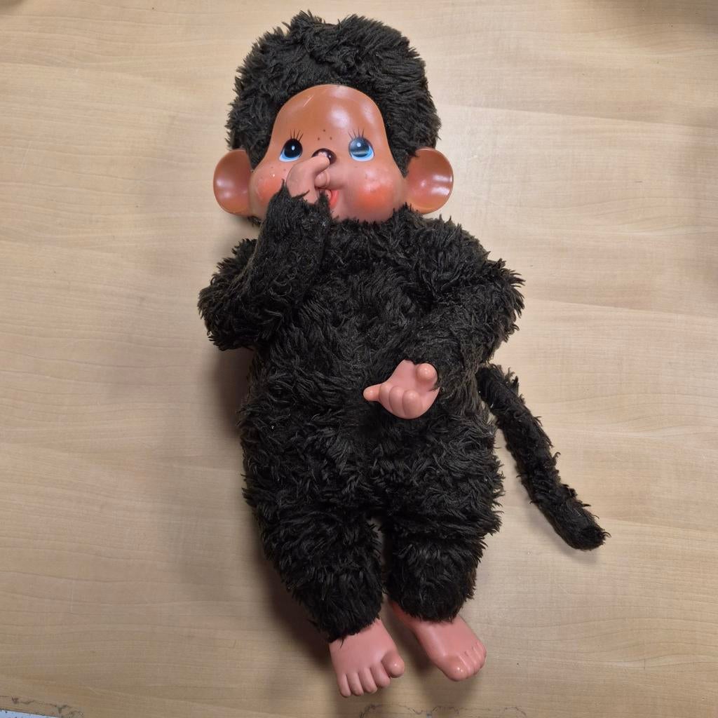 Vintage Monchhichi knuffelpop Sekiguchi Japan 45 cm, Ophalen of Verzenden, Gebruikt, Overige typen