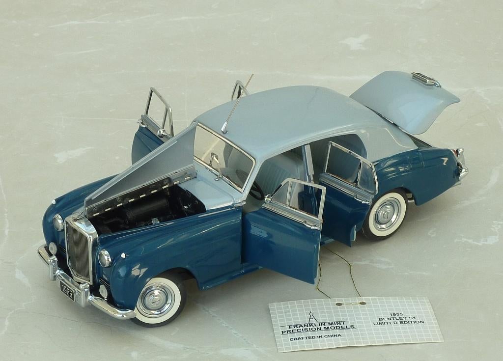 Bentley S1 4-deur saloon 1955 Franklin Mint schaal 1-24, Ophalen of Verzenden, Nieuw, Auto, Overige merken