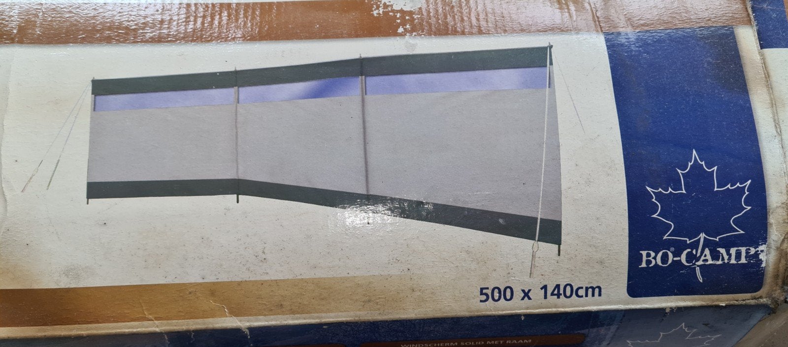 Bo-Camp windscherm Solid met raam 500x140cm, Ophalen of Verzenden, Zo goed als nieuw