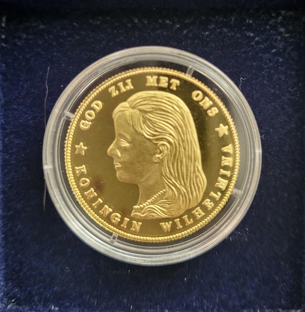 Replica 10 gulden goud 1895, Postzegels en Munten, Munten | Nederland, Ophalen of Verzenden, Koningin Wilhelmina, 10 gulden