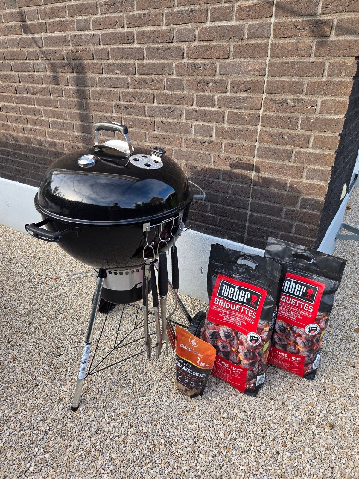 Weber Mastertouch 57 cm met regenhoes en accessoires, Tuin en Terras, Ophalen, Zo goed als nieuw, Weber
