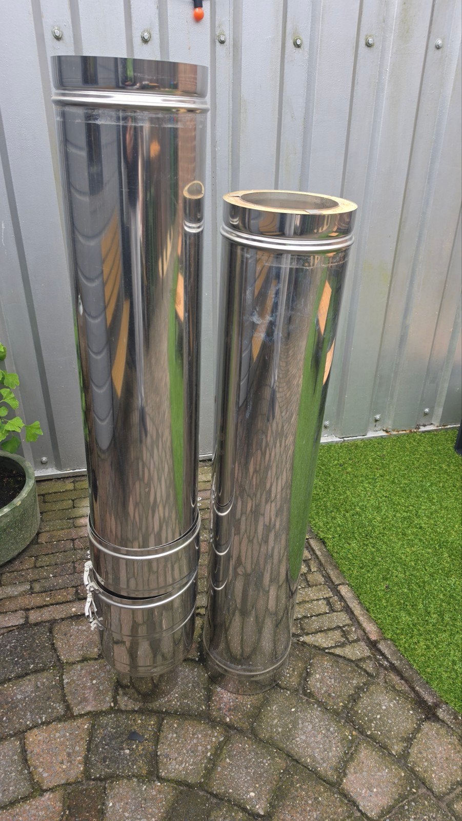 Dubbelwandige schoorsteenpijp - 220cm hoog, Ophalen, Gebruikt, Overige soorten