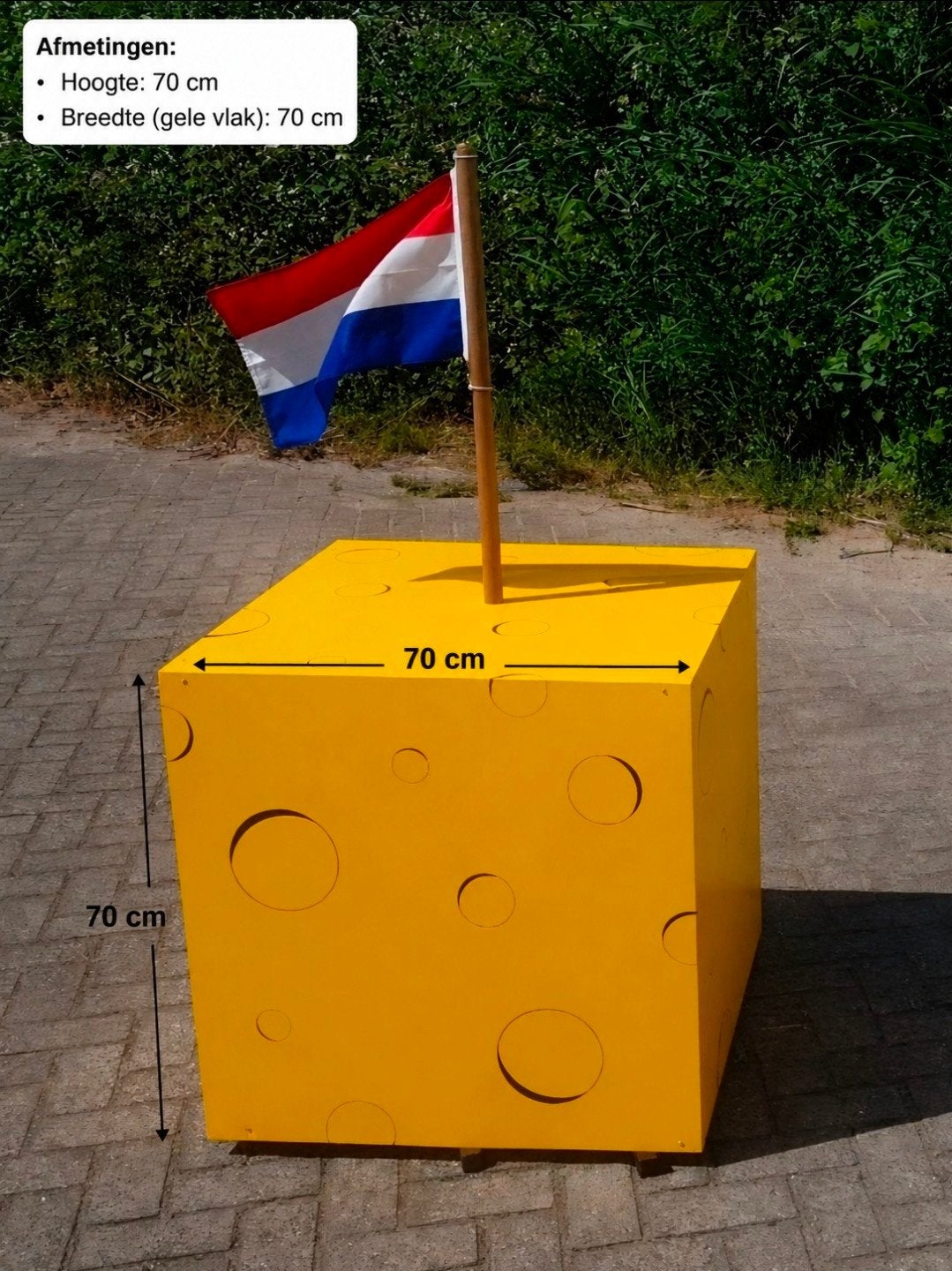 XXL Kaasblok – 70 x 70 cm – Nieuw – Leuke blikvanger!, Ophalen, 70 cm, Geel, Kunststof