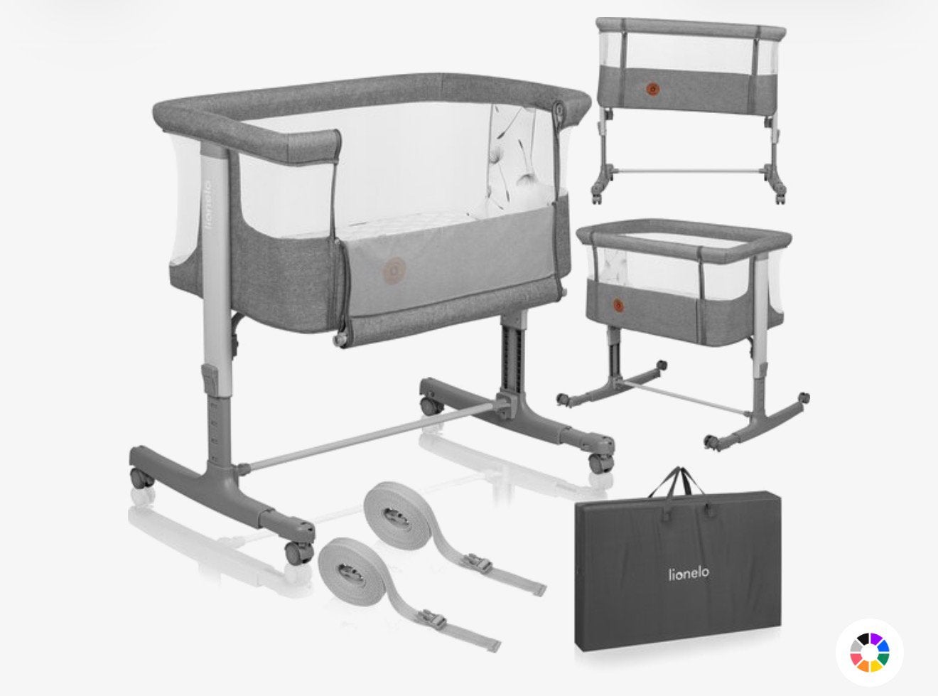 Lionelo baby bed, Ophalen, Zo goed als nieuw, Minder dan 140 cm, Minder dan 70 cm