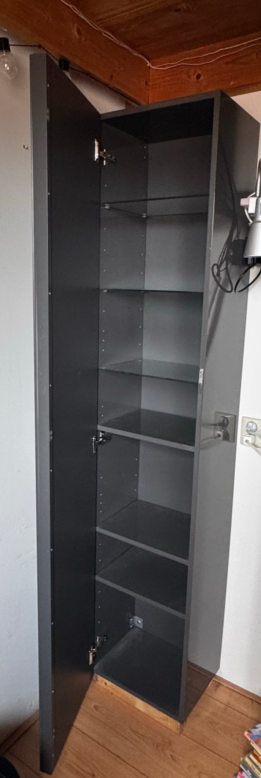Ikea badkamerkast hoog/ hang glanzend grijs, Ophalen, Gebruikt
