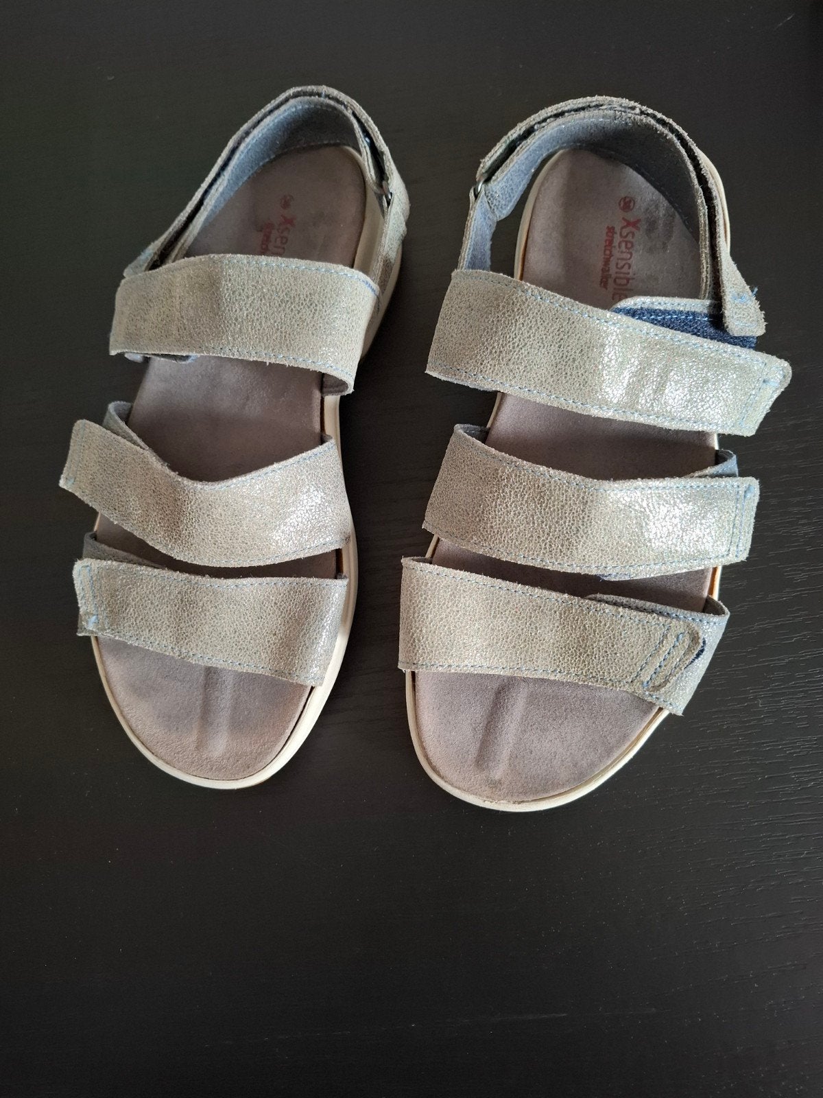 Xsensible sandalen grijs blauw mt 38 H, Xsensible, Blauw, Gedragen, Sandalen of Muiltjes