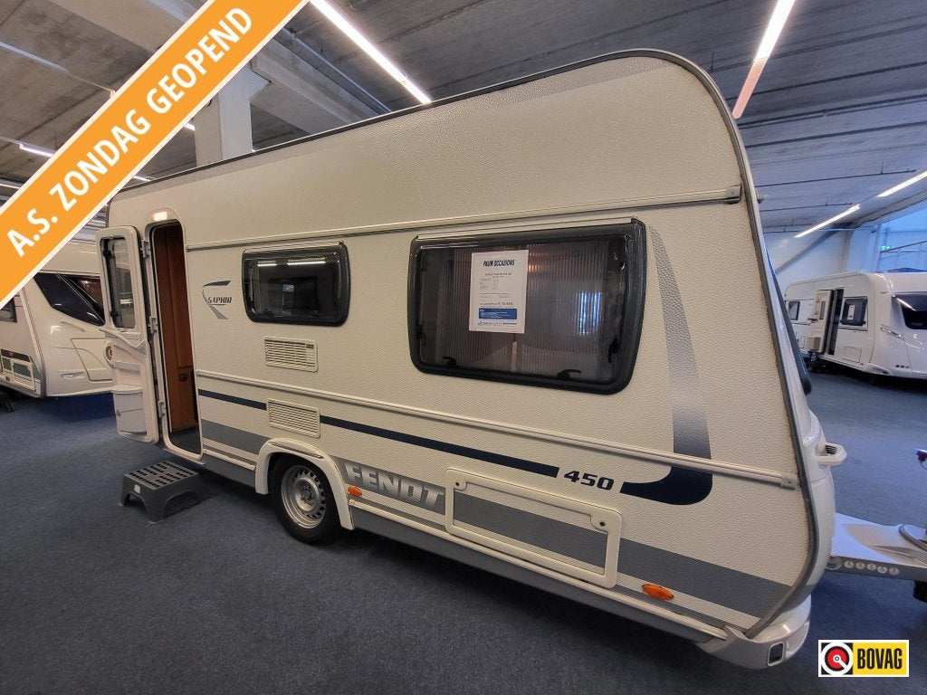 Fendt Saphir 450 QB; super netjes met mover, Caravans en Kamperen, Bedrijf, Treinzit, Tot en met 3, Schokbreker