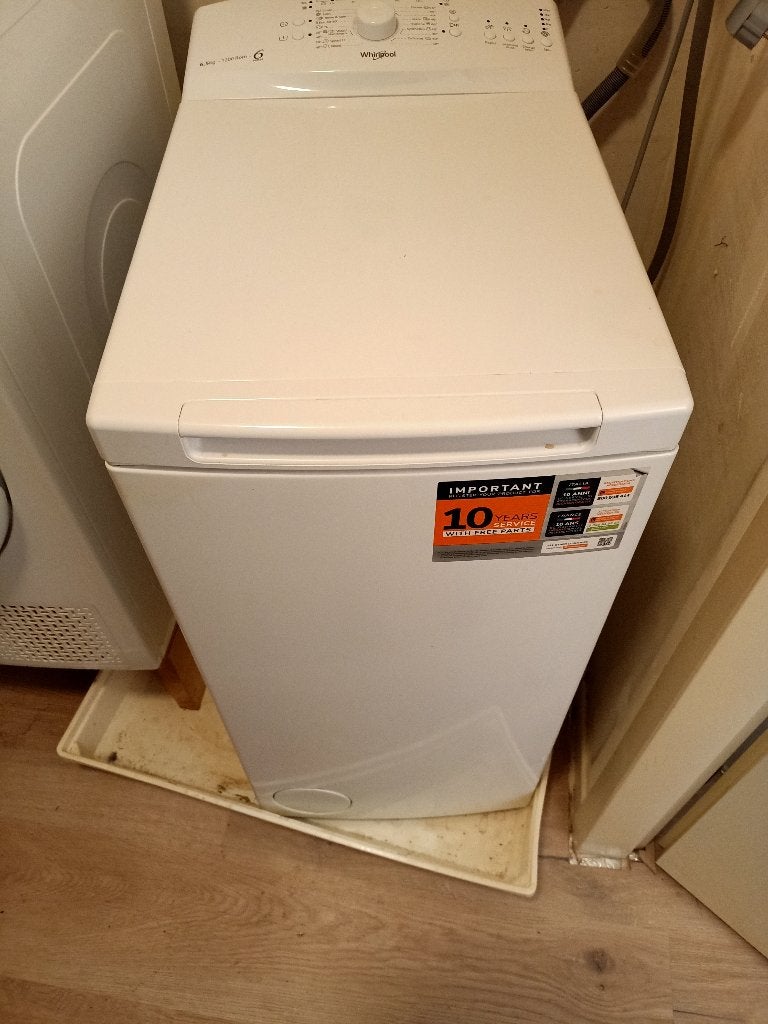 Whirlpool bovenlader, 1200 tot 1600 toeren, 4 tot 6 kg, Bovenlader, Energieklasse A of zuiniger