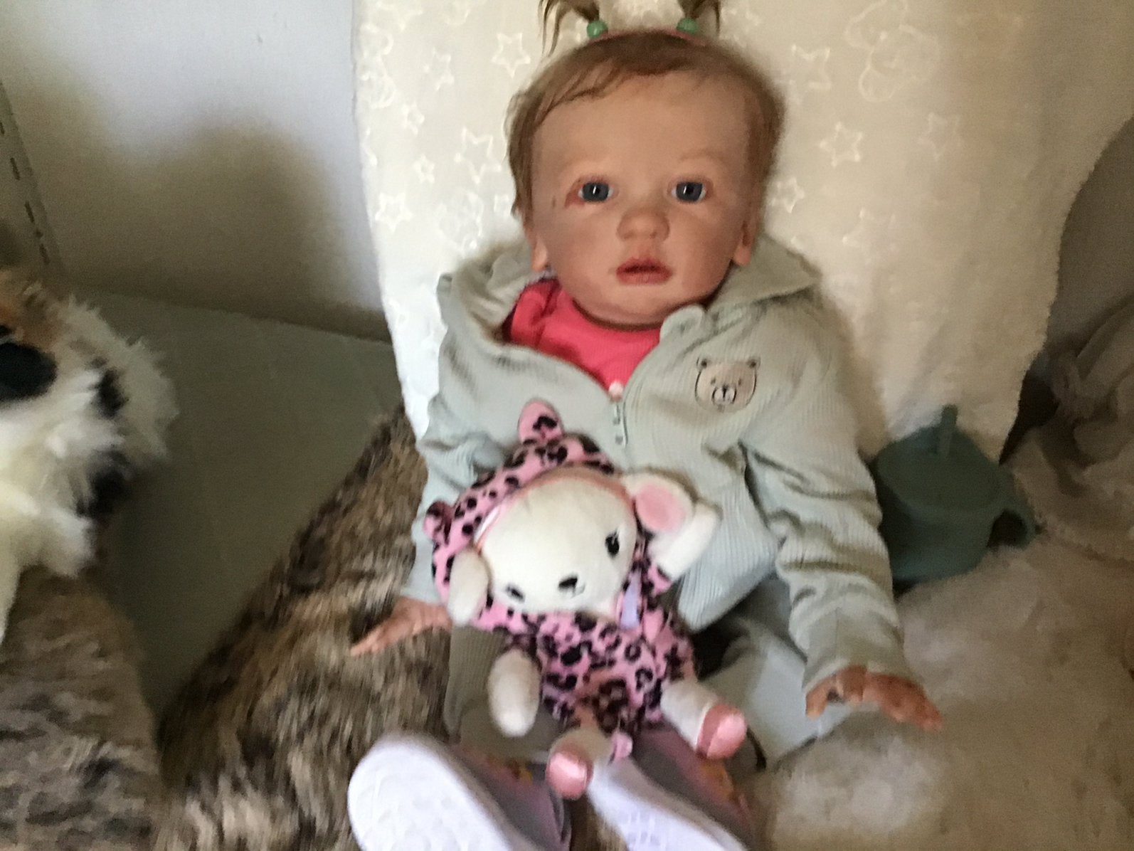 Reborn toddler Tayra van Gudrun Legler te koop, Ophalen of Verzenden, Zo goed als nieuw, Babypop, Levensecht of Reborn