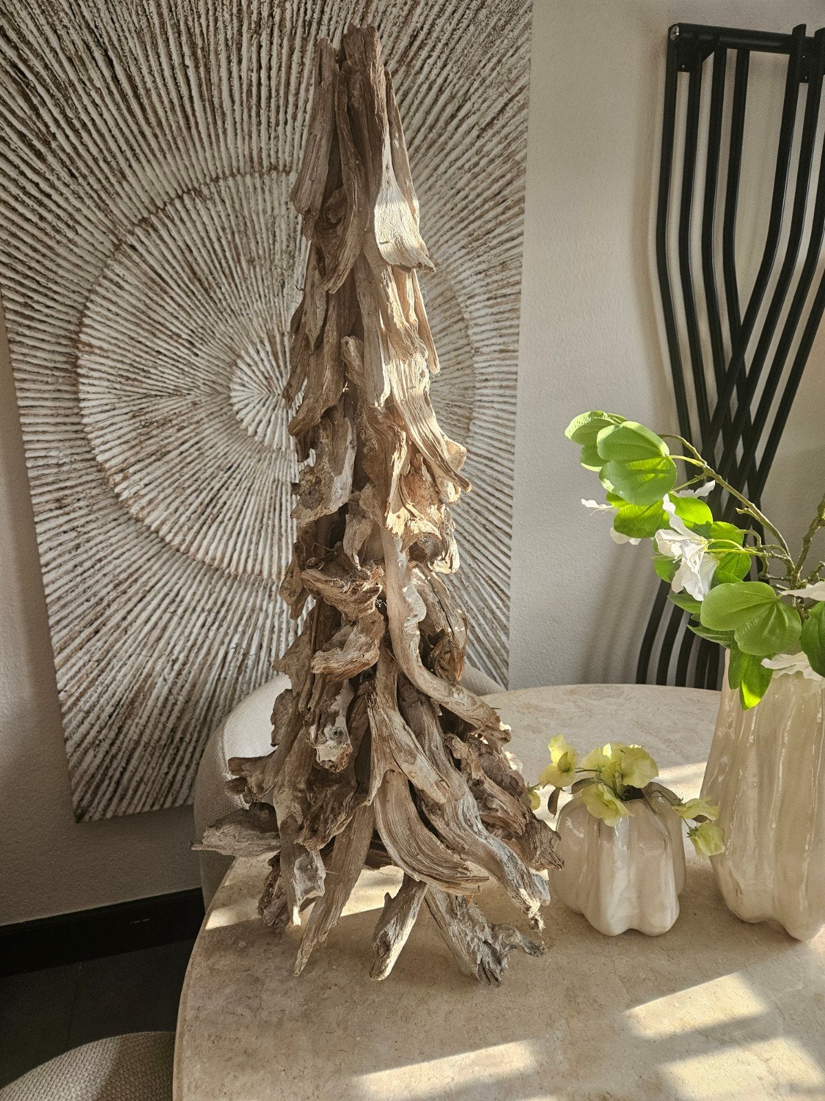 Unieke decoratieve boom van drijfhout, Ophalen, Hout, Bruin, Landelijk