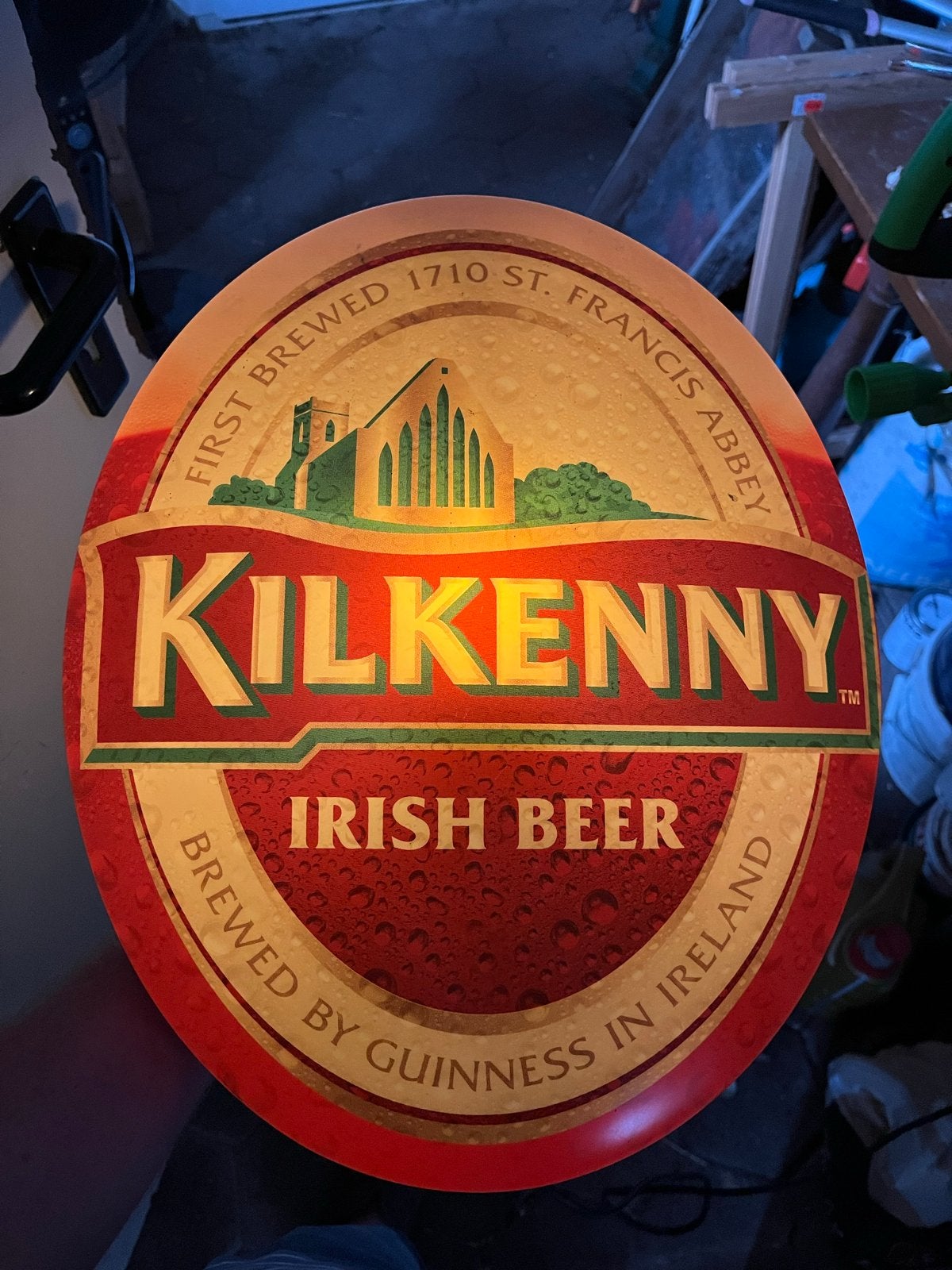 Kilkenny Irish Beer Lichtbak / Lamp - Vintage Reclame, Huis en Inrichting, Woonaccessoires | Overige, Vintage, Gebruikt, Meerkleurig