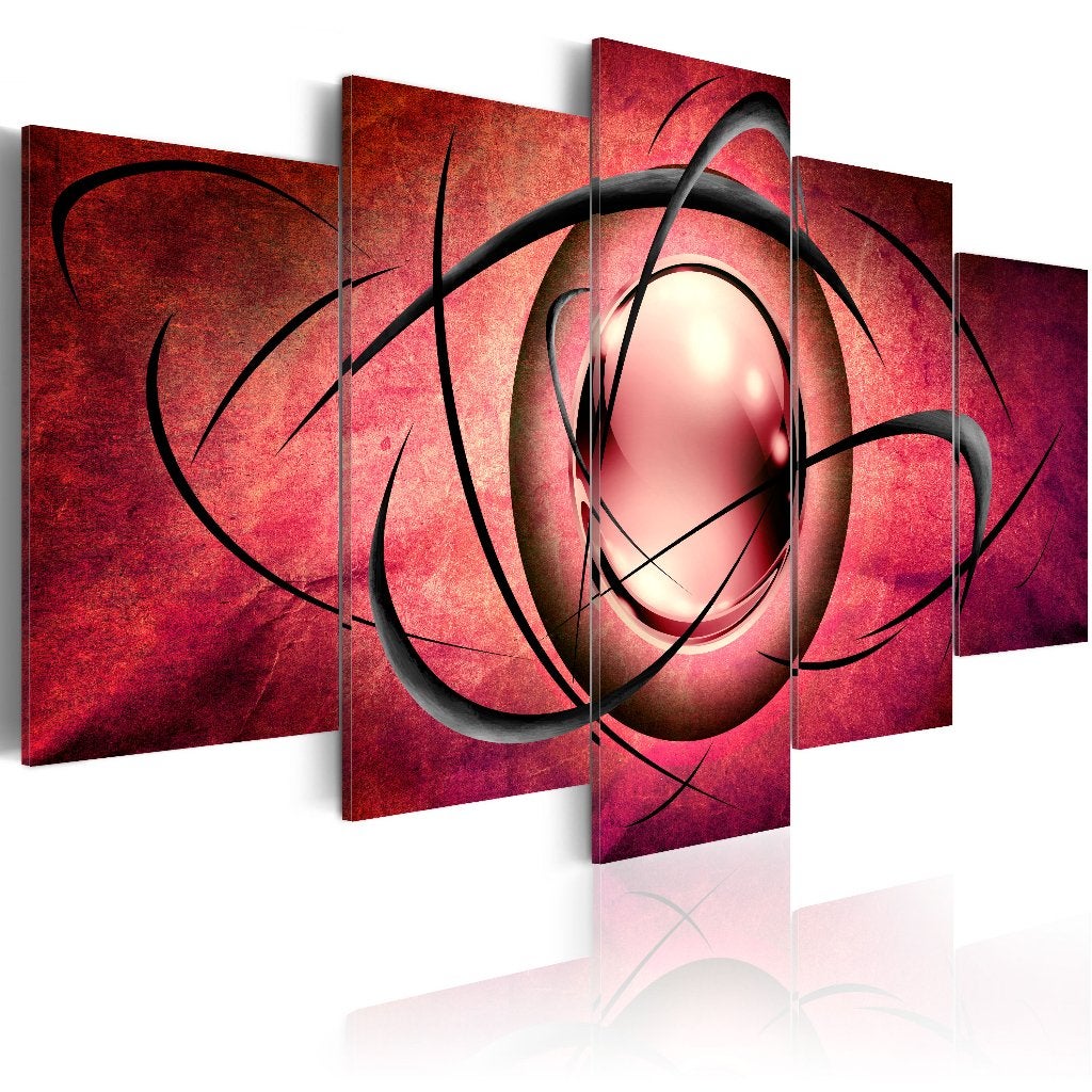 210 Abstract Roze Art 5 Luik Canvas Schilderij 200x100 Nieuw, Ophalen of Verzenden