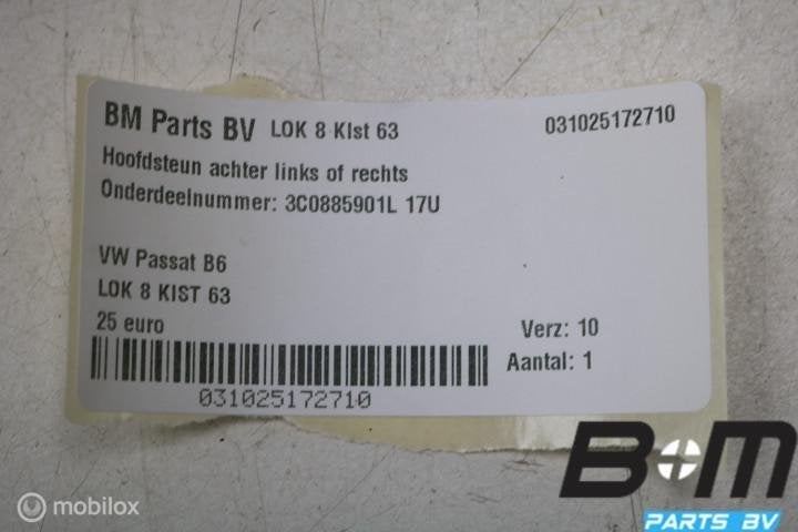 Hoofdsteun achter links of rechts VW Passat B6 3C0885901L, Gebruikt