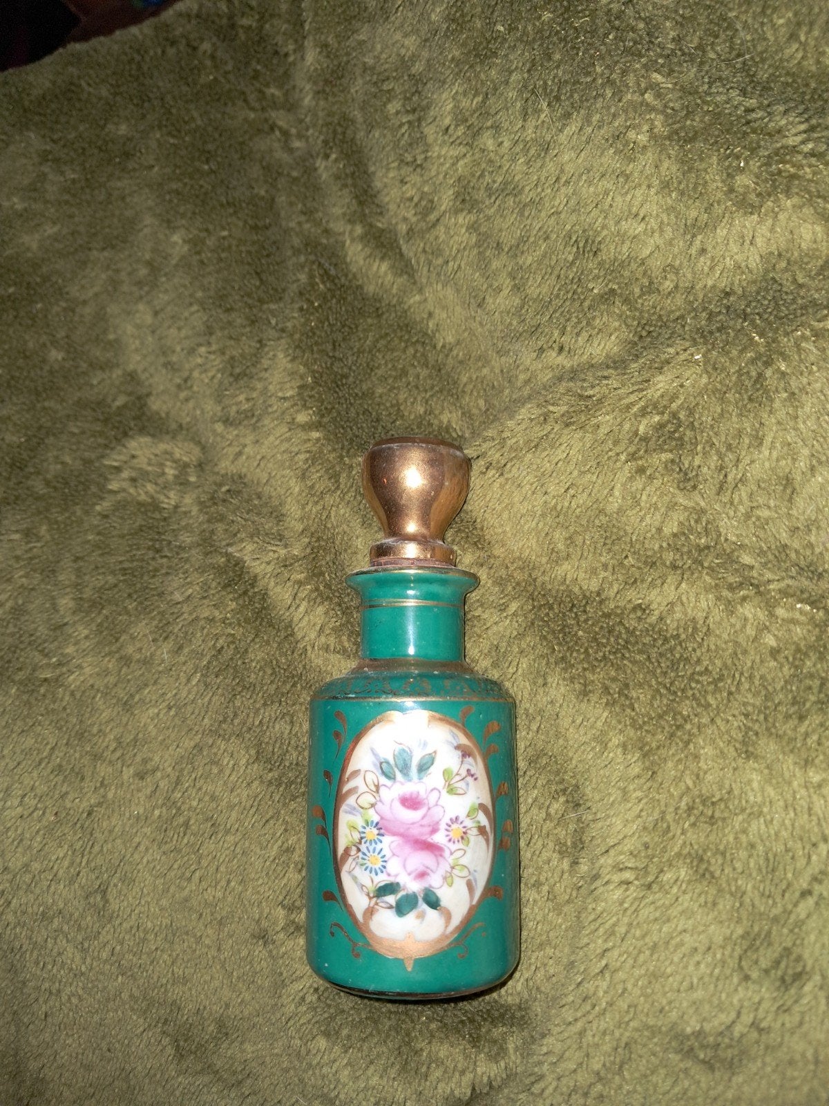 Vintage Antiek Porseleinen Parfumflesje - 13 cm Hoog, Ophalen of Verzenden