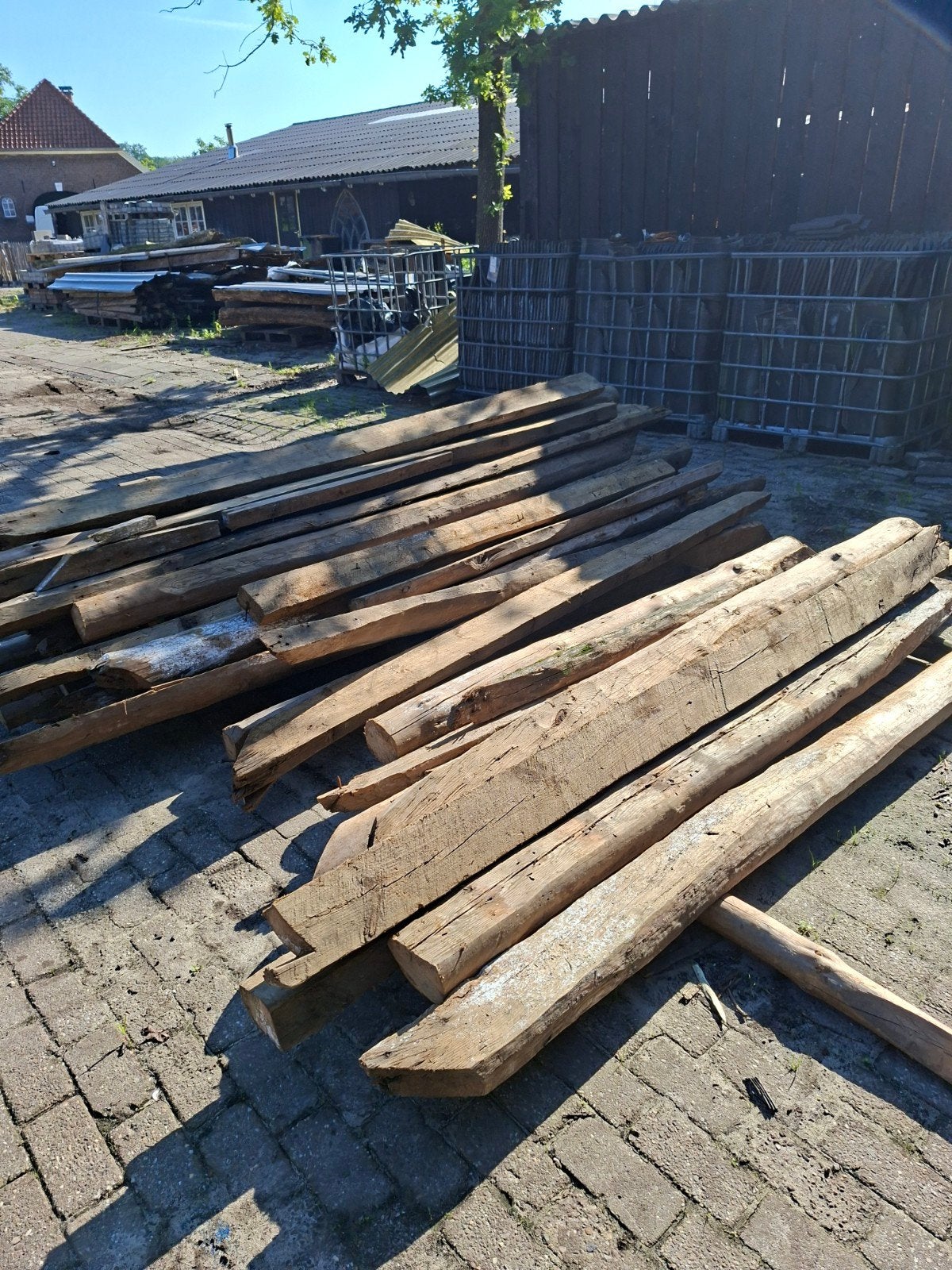 110m dennensporen, diverse lengtes tot 3,70 mtr, Ophalen, Gebruikt