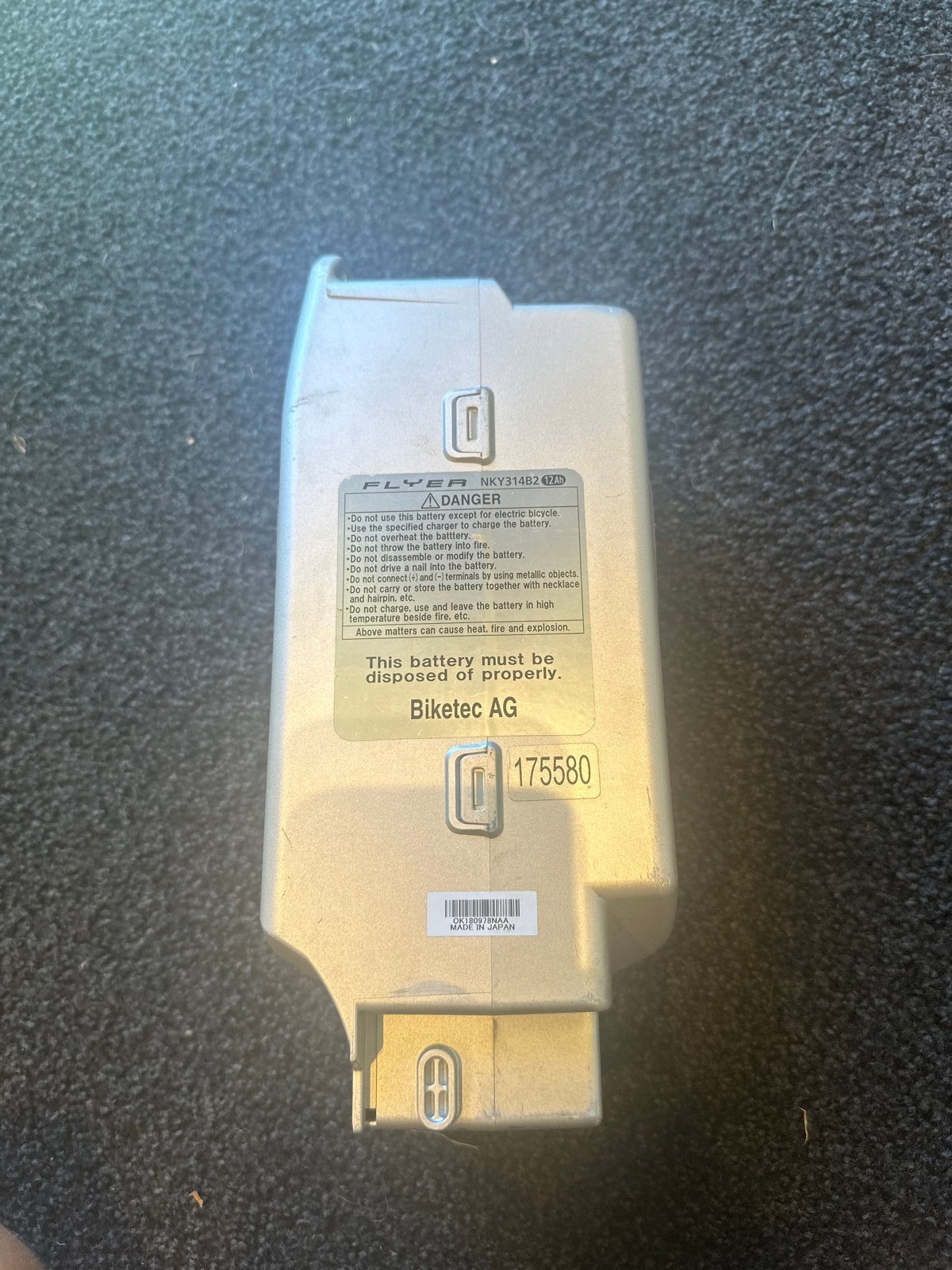 Flyer NKY314B2 12Ah Li-ion E-bike Accu, Ophalen of Verzenden, Zo goed als nieuw