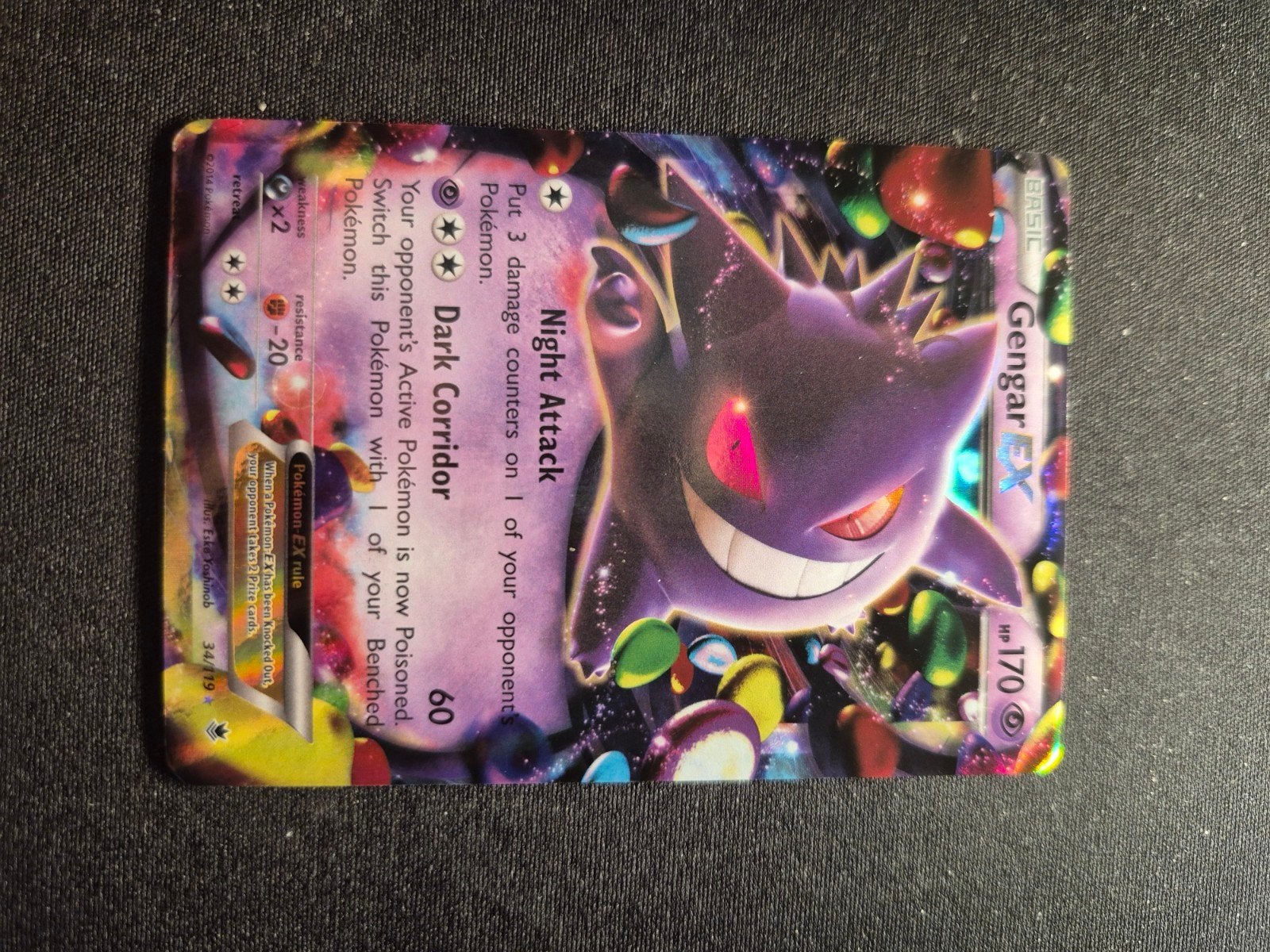 Gengar EX Phantom forces pokémon kaart, Ophalen, Zo goed als nieuw, Losse kaart, Foil