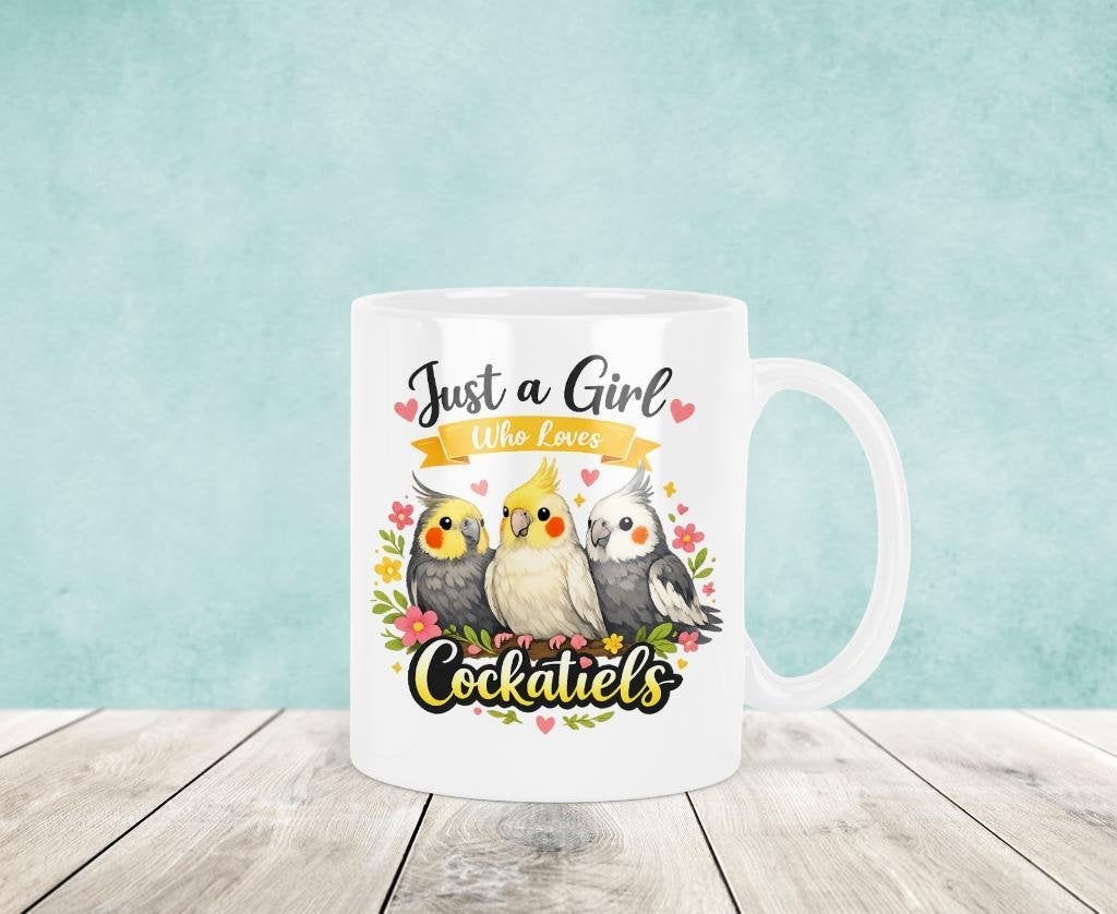 Just a Girl who Loves Cockatiels - Valkparkiet Mok, Verzenden, Keramiek, Nieuw, Overige stijlen