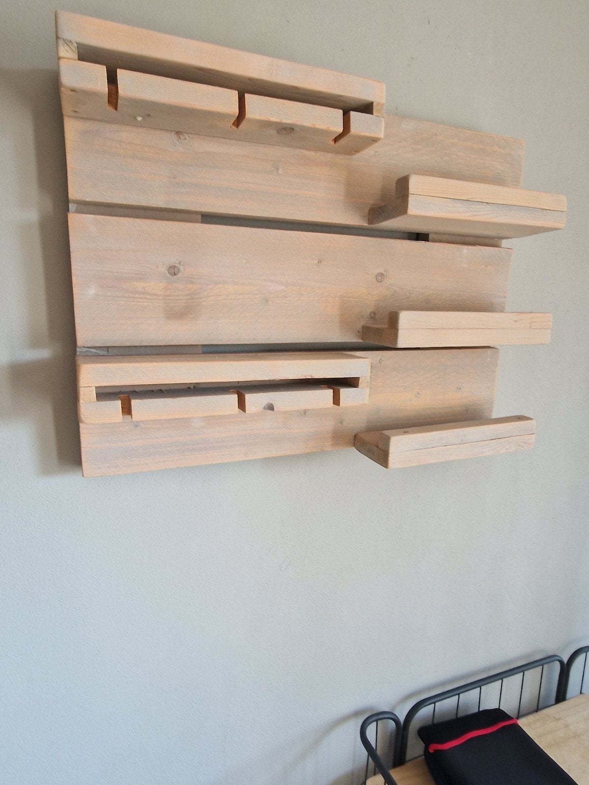 Houten wijnrek voor 3 flessen en 6 glazen, Ophalen, Gebruikt, Hout, Minder dan 5 flessen
