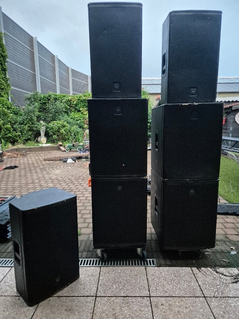 3x EV ELX 115 top 4x EV ELX 118 Subs + Versterkerrack, Ophalen, Gebruikt, Overige typen
