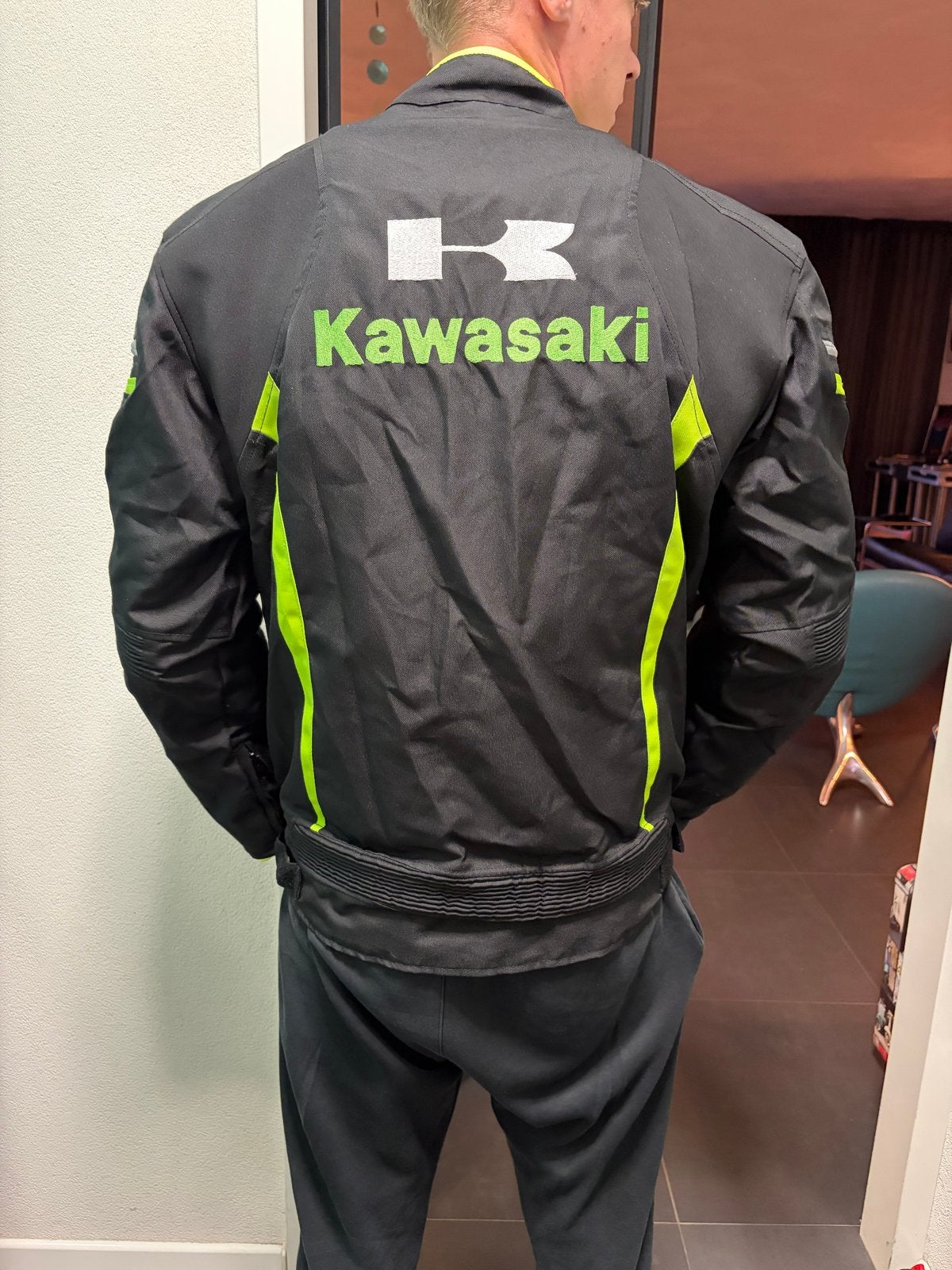 Kawasaki motorjas textiel XXXL - Zwart/Neon Groen, Ophalen of Verzenden, Tweedehands, Heren, Jas | textiel