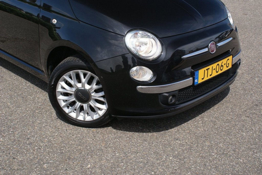 Fiat 500 C 1.2 Lounge | PDC | Airco | Lage km |, Stof, Gebruikt, 4 cilinders, Cabriolet