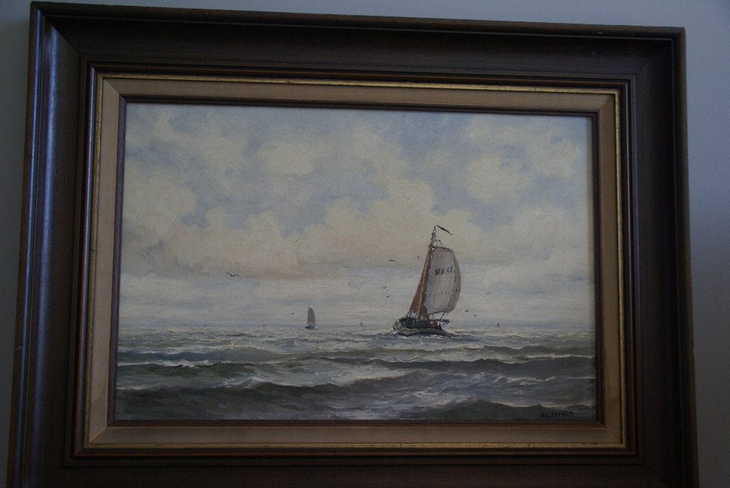 schilderij, Antiek en Kunst, Ophalen, Maritiem / water, Doek, Oud hollands