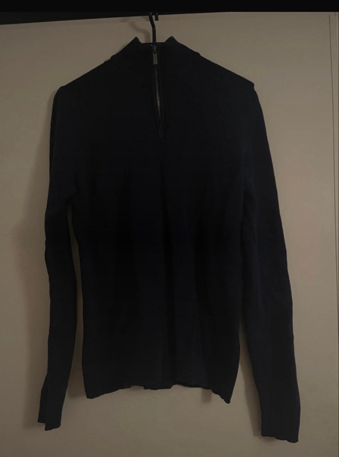 Donkerblauwe trui met rits, maat XS, Verzenden, Zo goed als nieuw, Maat 46 (S) of kleiner, Blauw