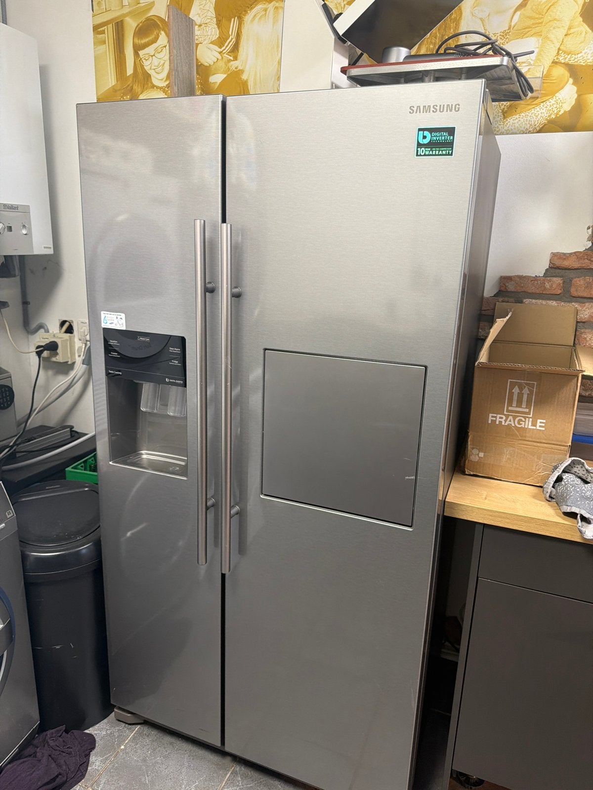 Samsung Amerikaanse Koelkast met Water- en IJsdispenser, Witgoed en Apparatuur, Koelkasten en IJskasten, Ophalen, Gebruikt, 200 liter of meer