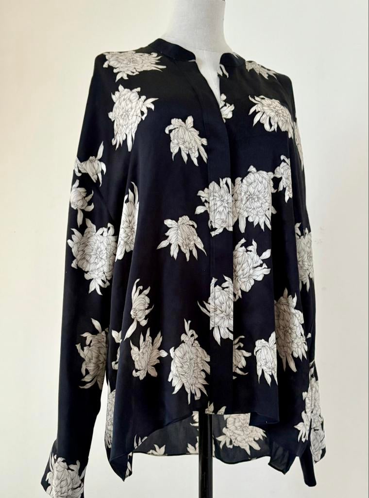 Vince /Pauw 42/44 twv 675,- puur zijde blose tuniek nieuw, Blauw, Maat 42/44 (L), Nieuw, Ophalen of Verzenden