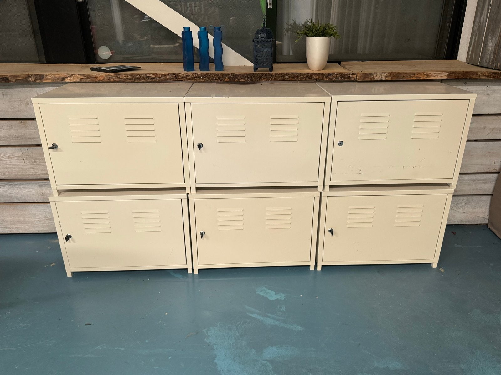 Set van 6 metalen lockers - Crème IKEA PS, Huis en Inrichting, Ophalen, Gebruikt